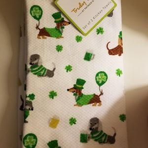 St patricks day dachshund kitchen towels